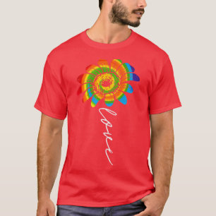 Camiseta Love Sunflower Floral LGBTQ Rainbow Flag Orgulho g