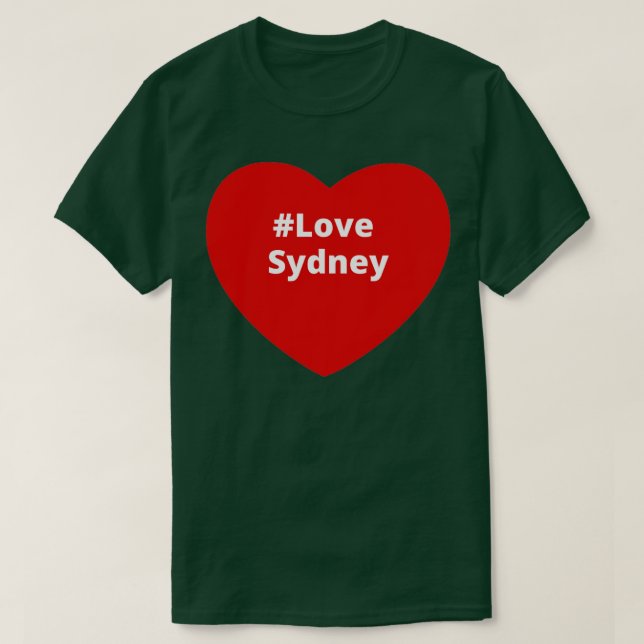 Camiseta Love Sydney Hashtag Heart (Frente do Design)