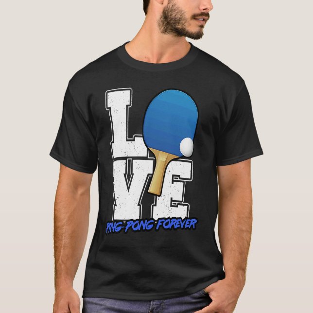 Camiseta Love Table Tennis Ping Pong Fan  Graphic Apparel (Frente)