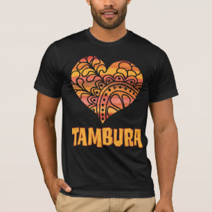 Camiseta Love Tambura Orange Mandala Heart Indian Music