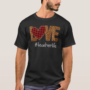 Camiseta Love Teacher Life Leopard Print for Women Loving H