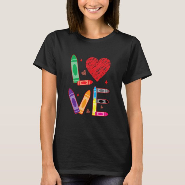 Camiseta Love Teacher School Happy Valentine's Day (Frente)