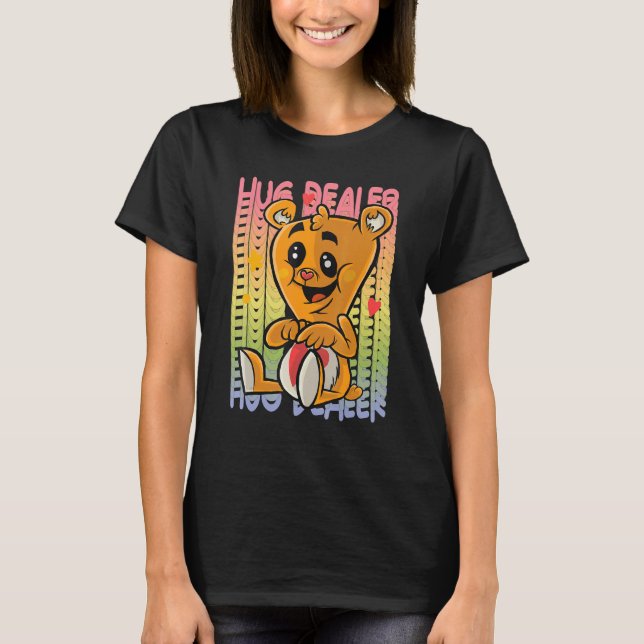 Camiseta Love Teddy Rainbow Hug Dealer Cute Teddy Bear Hug  (Frente)