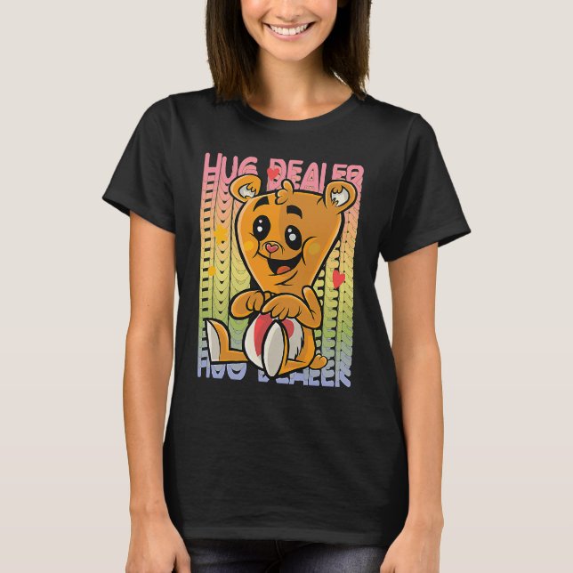 Camiseta Love Teddy Rainbow Hug Dealer Cute Teddy Bear Hug  (Frente)