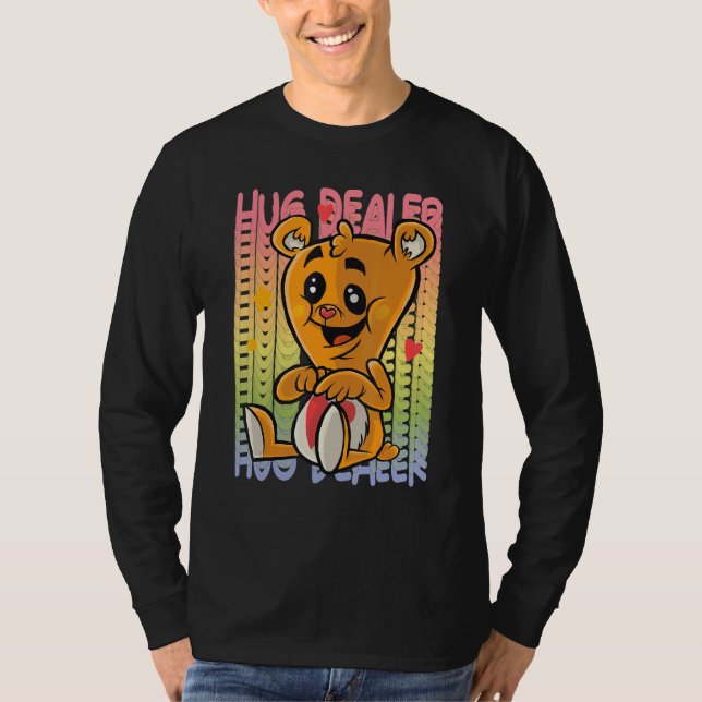 Camiseta Love Teddy Rainbow Hug Dealer Cute Teddy Bear Hug  (Frente)