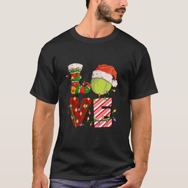 Camiseta Love Tênis Natal Tênis Player Xmas Party Lon (Frente)