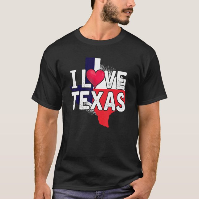 Camiseta Love Texas Flag Heart Patriotic Texan (Frente)