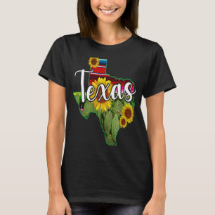 Camiseta Love Texas State Cactus Sunflower Love Boho Serape