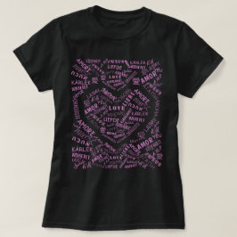 Camiseta Love Text Shirt Multi-Language International