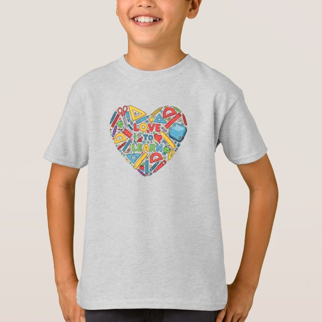 Camiseta Love to Learn – Kids Tee (Frente)