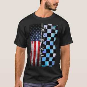 Camiseta Love Uing Flag American Flag USA Flag Racing
