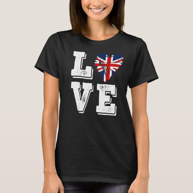 Camiseta Love United Kingdom Flag (Frente)