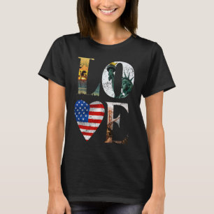 Camiseta Love USA Flag Mostra seu amor para os EUA nesta Na