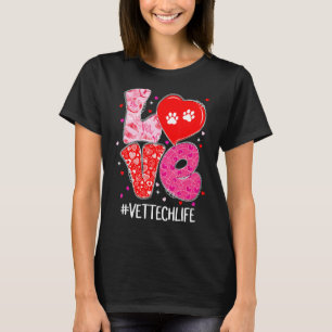 Camiseta Love Vet Tech Life Cute Animal Veterinary Valenti