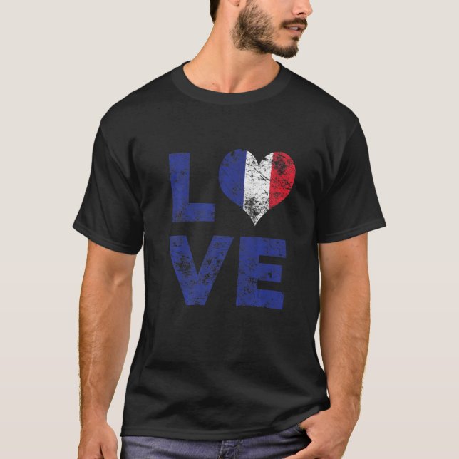 Camiseta Love Vintage France Flag (Frente)