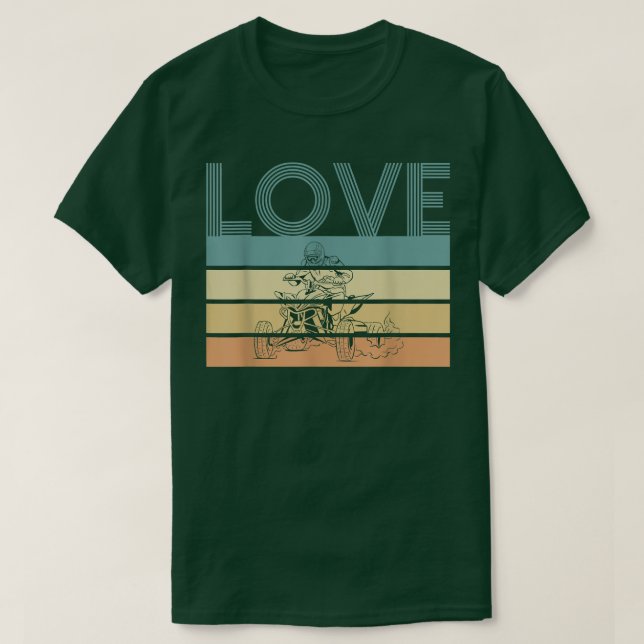 Camiseta Love Vintage Retro Quad Bike Rider 1028 (Frente do Design)