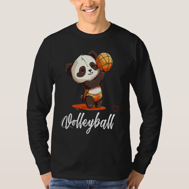 Camiseta Love Volleyball  Cute Volleyball Baby Panda (Frente)