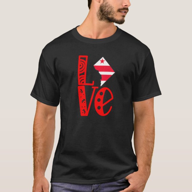 Camiseta Love Washington Dc In Block Letters (Frente)