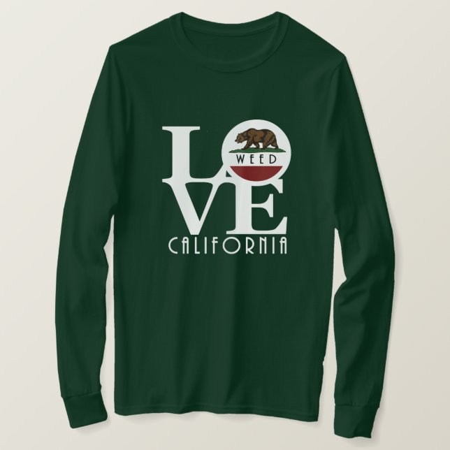 Camiseta LOVE Weed California (Frente do Design)