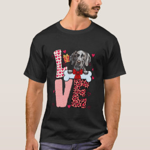 Camiseta Love Weimaraner Dog Lover Heart Women Valentin