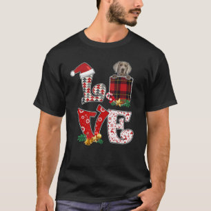 Camiseta Love Weimaraner Xmas Pocket Xadrez Natal