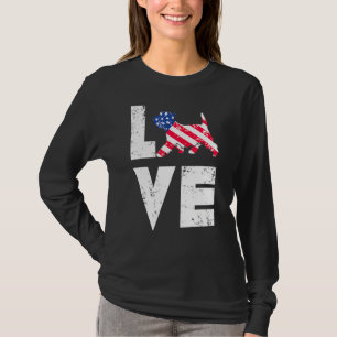 Camiseta Love West Highland Terrier Westie EUA Flag