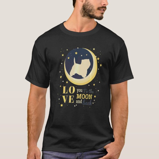 Camiseta Love West Highland White Terrier Dog To Moon (Frente)