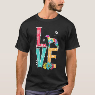 Camiseta Love Whippet Tie Dye Rainbow Whippet