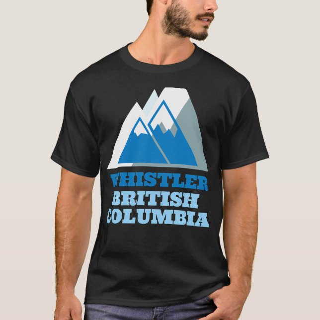 Camiseta Love Whistler B.C Mountain - Blue Baseball Sleev (Frente)