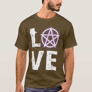 Camiseta Love Wicca T with Pentagram for Wiccan Pagan Pride