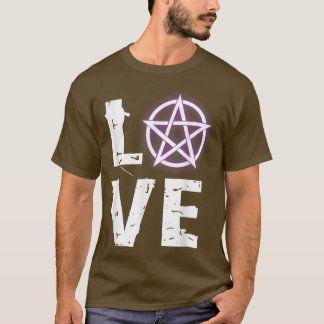 Camiseta Love Wicca T with Pentagram for Wiccan Pagan Pride