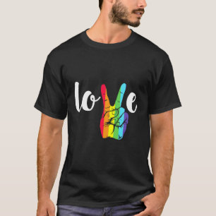Camiseta Love Win Rainbow Peace Sign Lgbtq Gay