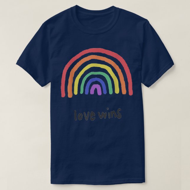 Camiseta Love Wins Rainbow LGBT  (Frente do Design)