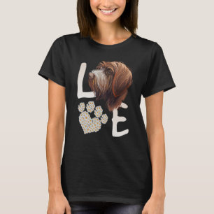 Camiseta Love Wirehaired Apontando Griffon Dog Paw Daisy Fl