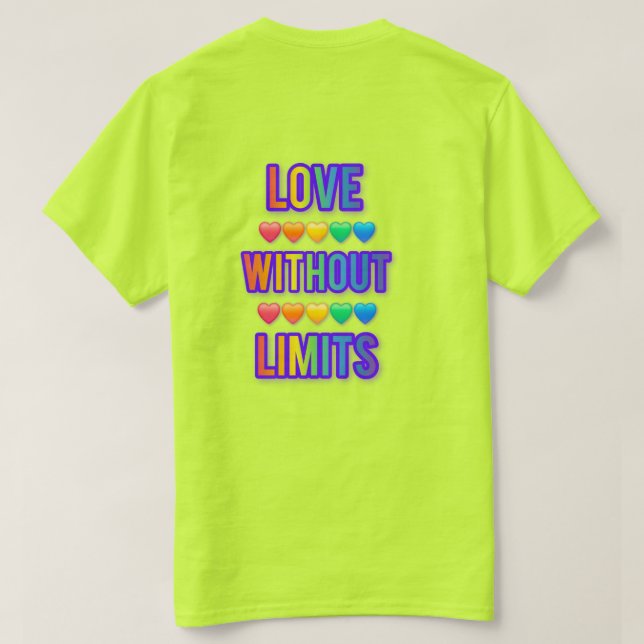 Camiseta love without limits romantic quote love typT-Shirt (Verso do Design)