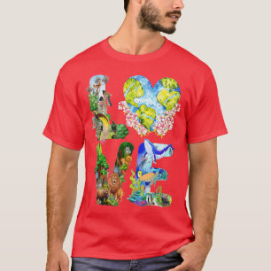 Camiseta Love World Earth Day 2022 Amantes de os animais Di