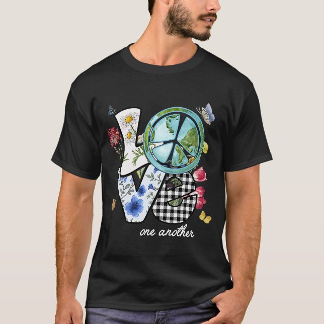 Camiseta Love World Earth Day 2023 Hippie Save Planet Envir (Frente)