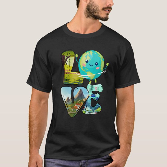 Camiseta Love World Earth Day 2023 Planet Environmental Ani (Frente)