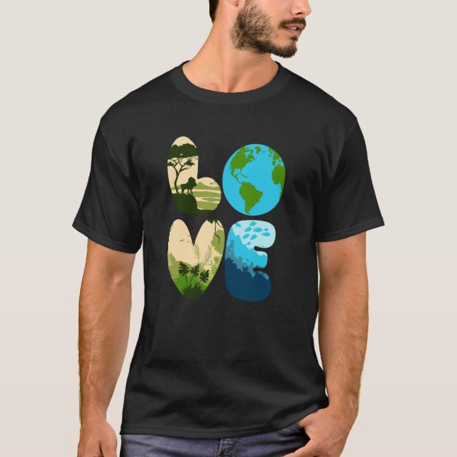 Camiseta Love World Earth Day 2023 Save Planet Environmenta (Frente)