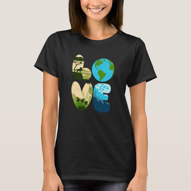 Camiseta Love World Earth Day 2023 Save Planet Environmenta (Frente)