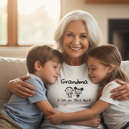 Camiseta Love You Grandma Kids Art Personalized Gift