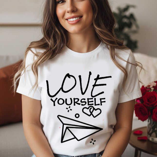 Camiseta "Love Yourself" Paper Plane T-Shirt  (Criador carregado)