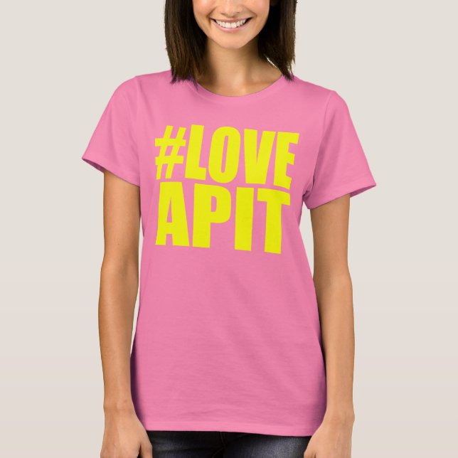 Camiseta #LOVEAPIT Mulher Amarela AA T - OUTRAS CORES DISPO (Frente)