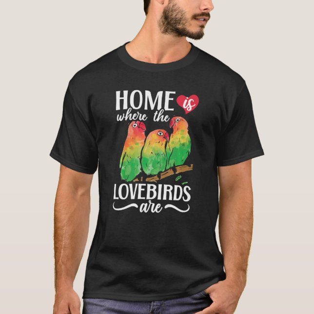 Camiseta Lovebird Peach Enfrentou papagaio Pet African Fisc (Frente)