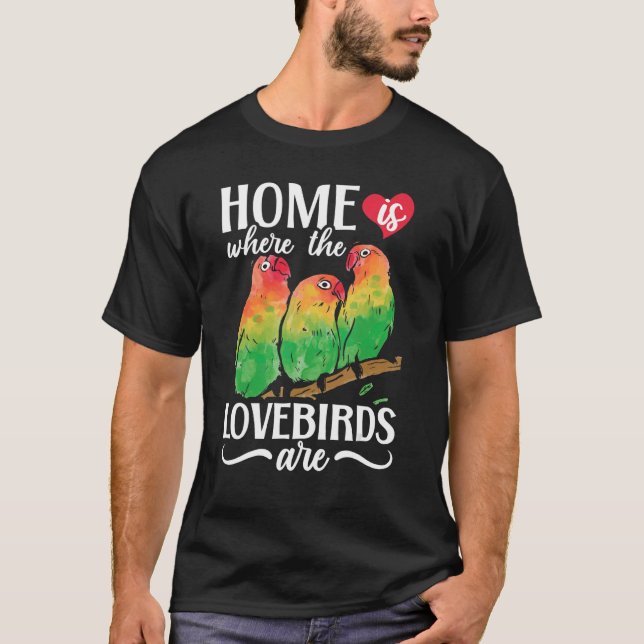 Camiseta Lovebird Peach Enfrentou papagaio Pet African Fisc (Frente)
