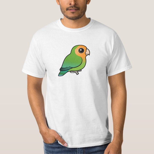Camiseta Lovebird Pêssego-enfrentado Alaranjado-enfrentado (Frente)
