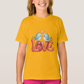 Camiseta Lovebirds A Little Love Two Hearts, One Song Love