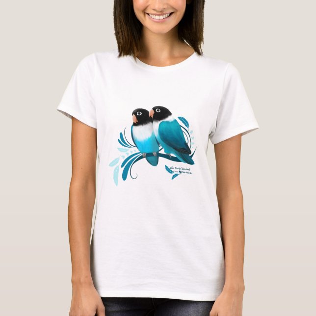 Camiseta Lovebirds mascarados azul (Frente)