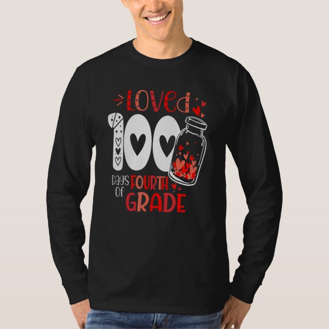 Camiseta Loved 100 Days of 4th Grade 100 Days of School Val (Frente)