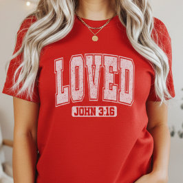 Camiseta LOVED John 3:16 Bible Verse Christian Valentine